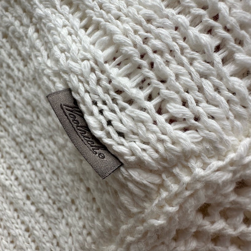 Woolrich Open Knit Long Cardigan XL Seasalt Cotton Duster Coastal Layer Spring - Picture 4 of 8